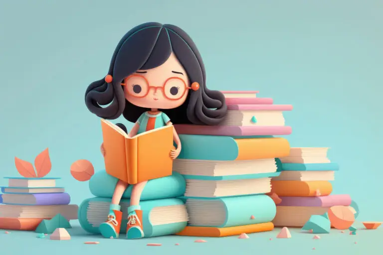 Girl reading books